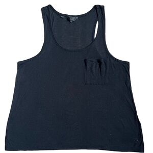 GUESS BLACK OVERSIZED FULL LENGTH TANK TOP WITH POCKET SIZE XS